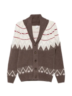 Eleventy Fair Isle shawl-collar cardigan