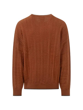 adidas cable-knit V-neck sweater
