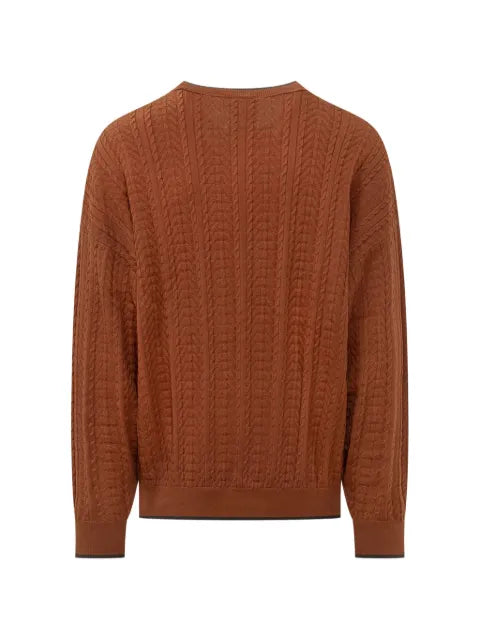 adidas cable-knit V-neck sweater