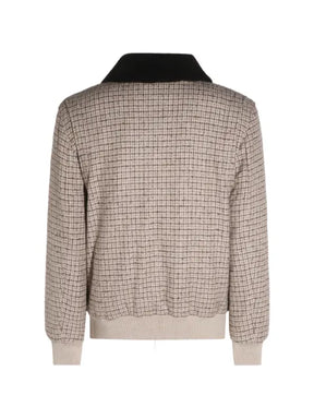 Eleventy checked-pattern shearling-collar jacket