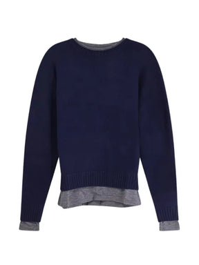 TONYWACK layered-effect ribbed-trim sweater