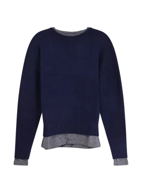 TONYWACK layered-effect ribbed-trim sweater