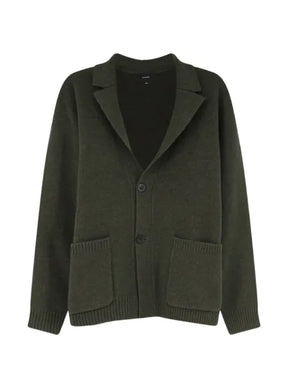 Vince button-fastening notched-lapel cardigan