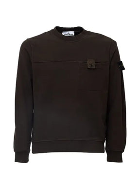 Stone Island logo-patch chest-pocket sweatshirt
