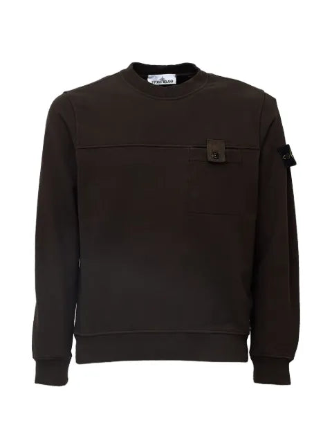 Stone Island logo-patch chest-pocket sweatshirt