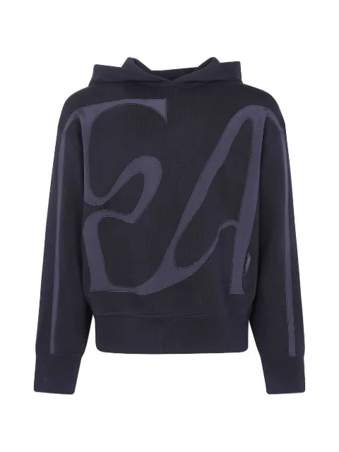 Emporio Armani French terry jersey hoodie with oversized EA embroidery