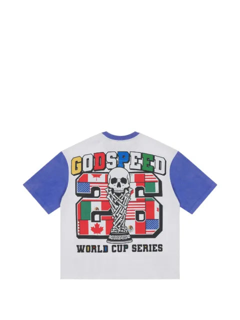 GODSPEED 26 GSWC graphic-print panelled T-shirt