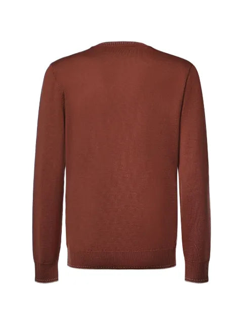Eleventy contrast-trim crew-neck sweater