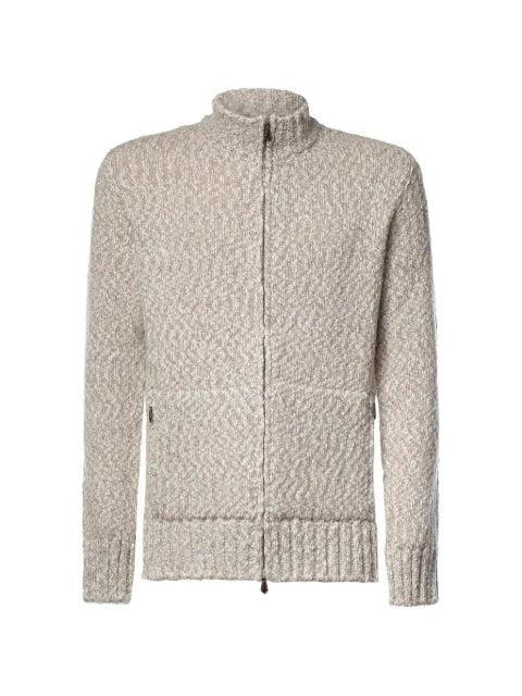 Eleventy zip-up chunky-knit sweater