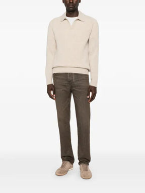 04651 / A TRIP IN A BAG polo-collar sweater