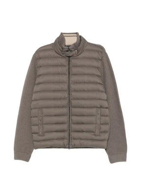 Herno quilted panel knitted jacket