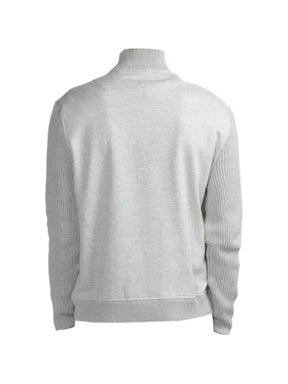 Eleventy ribbed-knit panelled jacket