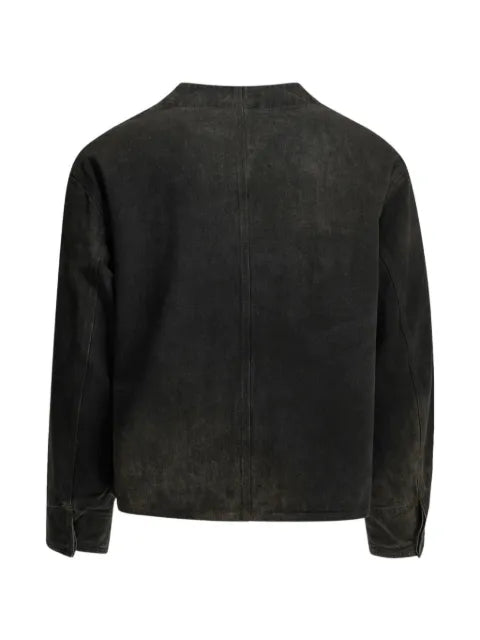 A.PRESSE Engineer collarless multi-pocket denim jacket