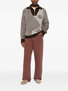 MM6 Maison Margiela patchwork quarter-zip knit