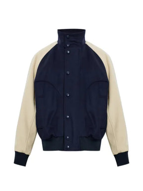Balmain logo-embroidered colour-block bomber jacket