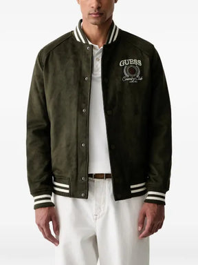 GUESS USA logo-embroidered bomber jacket