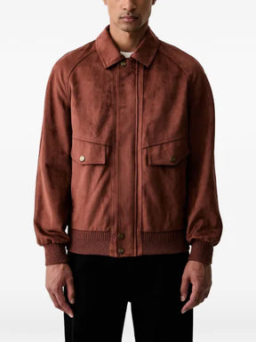 GUESS USA suede-effect bomber jacket