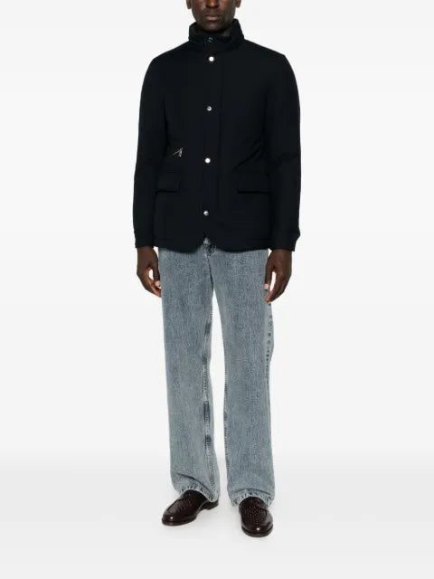 Moorer high-neck press-stud jacket