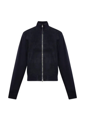 TOM FORD suede front merino full zip CARDIGAN