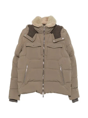 Moorer shearling-collar padded jacket