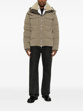 Moorer shearling-collar padded jacket