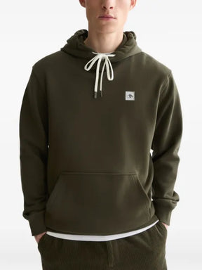 Scotch & Soda logo-patch drawstring hoodie