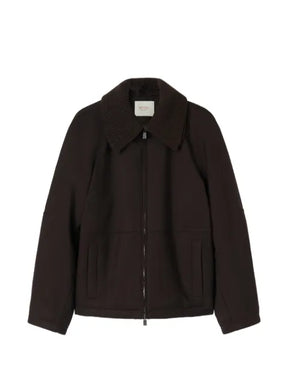 RETORI detachable-collar wool jacket