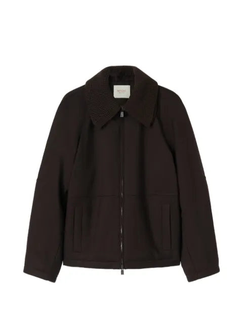 RETORI detachable-collar wool jacket