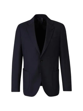 Lardini flower-lapel single-breasted blazer