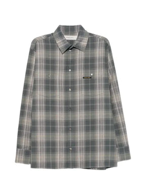 Golden Goose check-pattern logo-patch shirt