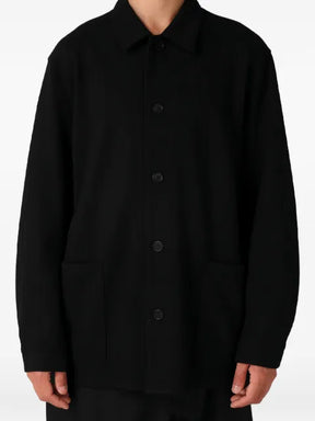 Yohji Yamamoto button-up patch-pocket jacket