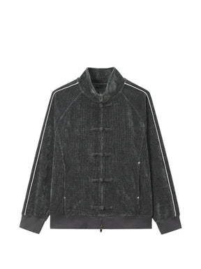 FIVE CM corduroy-effect frog-fastening sweatshirt