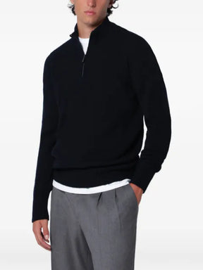 Drumohr quarter-zip ribbed-trim sweater
