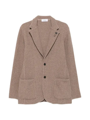 Lardini waffle-knit notched-lapel jacket