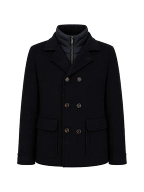 Moorer double-breasted layered jacket