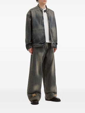izzue acid-wash denim jacket