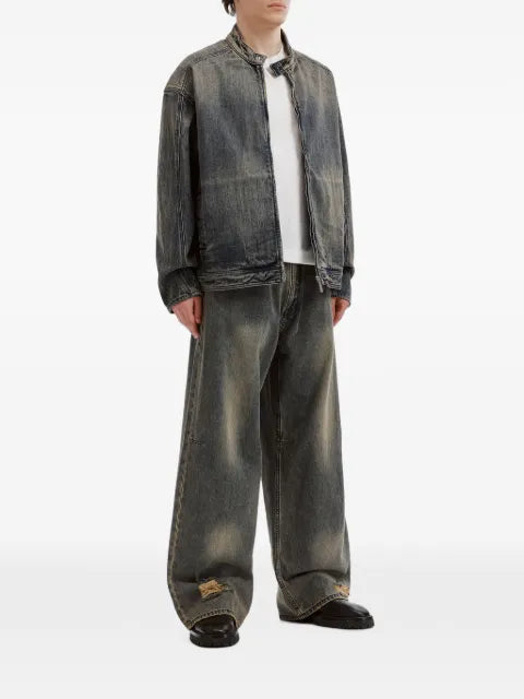 izzue acid-wash denim jacket