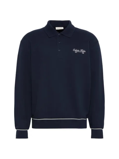 Calvin Klein logo-embroidered polo-collar sweater