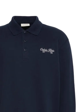 Calvin Klein logo-embroidered polo-collar sweater