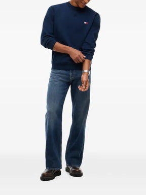 Tommy Hilfiger logo-patch crew-neck sweater