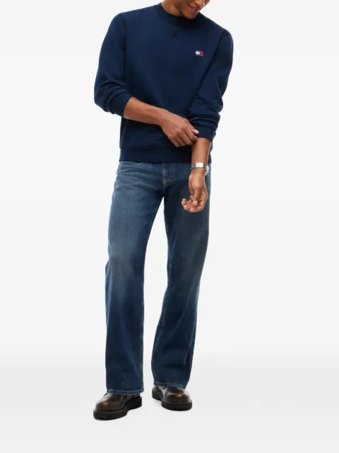 Tommy Hilfiger logo-patch crew-neck sweater