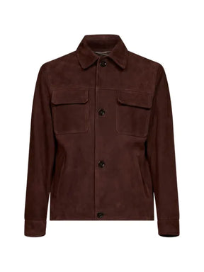 Lardini suede flap-pocket jacket