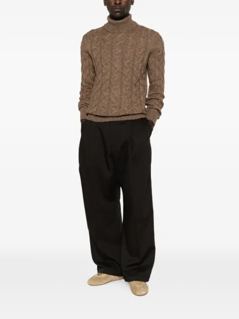 Gran Sasso cable-knit roll-neck sweater