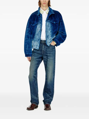 Diesel elasticated trucker jacket in velvet denim