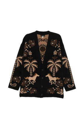 Alanui intarsia-knit cardigan