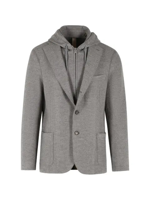 Eleventy hooded single-breasted blazer