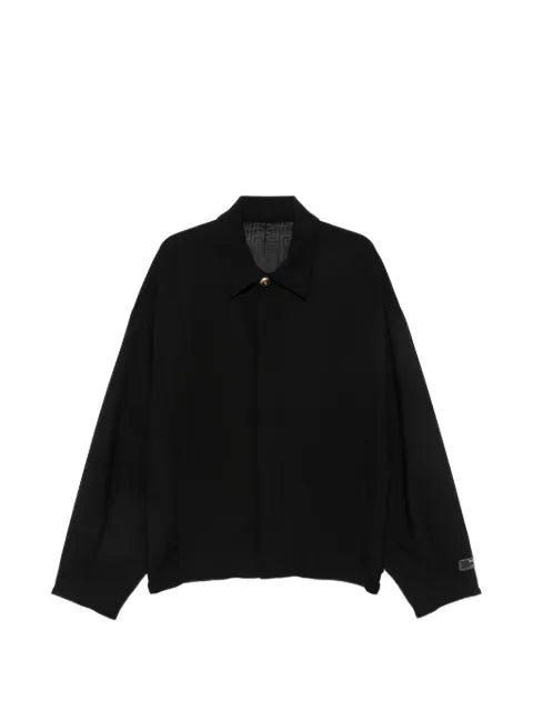 Balmain logo-button spread-collar jacket