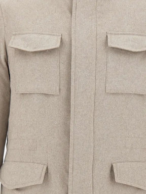 Barba fur-collar four-pocket jacket