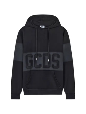 GCDS logo-print spray-effect hoodie