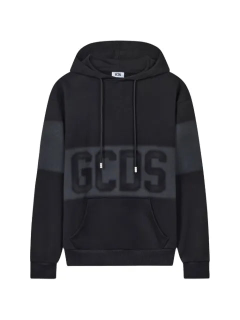 GCDS logo-print spray-effect hoodie
